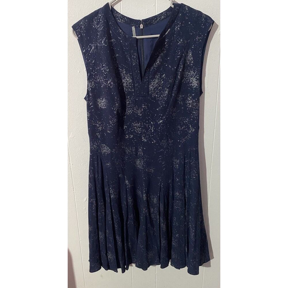 Rebecca Taylor Godet Dress EUC Size 6 Navy